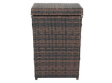 With Top Cover Iron Frame Rattan Trash Can Brown Gradient 87596867