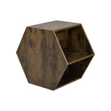 23.62'' Hexagonal Coffee Table Side Table Nightstand Antique Wood W757P164922
