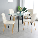 ZUN Modern beige cloth dining chair , Fabric Accent Upholstered Chairs Side Chair with wood-transfer W210126200