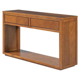 TREXM 55" Console Table, Rustic Wooden Entryway Table with Storage Drawers and Open Shelf, Elegant N715P235096H