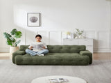 87.4-inch Cloud Series Minimalist Button-Tufted Square Arm Three-Seater Sofa, Chenille Sofa, W3505P383949