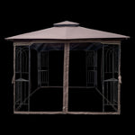 ZUN 10x10 Outdoor Patio Gazebo Canopy Tent With Ventilated Double Roof And Mosquito net W41940786