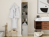 72" Tall Slim Storage Cabinet, 6-Tier Narrow Freestanding Bathroom Cabinet with 1 Door and 2 86929190