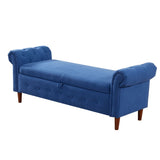 ZUN Multifunctional Storage Rectangular Sofa Stool- Navy Blue 86408578