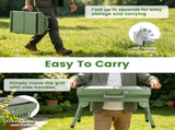 Portable Folding Charcoal BBQ Grill, Outdoor Barbecue Grill with Dual Side Shelves & 12 Air Vents, 29454027