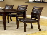 Transitional Dining Room Side Chairs Set of 2 Chairs only Dark Cherry / Espresso Padded Leatherette B01152300