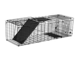 32" Live Animal Cage Trap, Heavy Duty Folding Raccoon Trap, Humane Cat Trap with Handle, Black 38457316