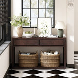 55" Console, Rustic Wooden Entryway with Storage Drawers and Open Shelf, Elegant Sofa 66076097