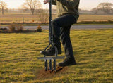 43in Lawn Aerator Garden Tool with Soil Core Tray, Manual Grass Plug Aerators & A Cleaning Tool, 55740935