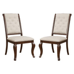 ZUN Set of 2 Cream Fabric Upholstered Dining Chairs, Barley Java B016P225455