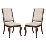 ZUN Set of 2 Cream Fabric Upholstered Dining Chairs, Barley Java B016P225455