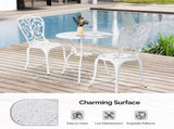 3 PCS Outdoor Bistro Set, All-Weather Cast Aluminum Butterfly Bistro Table and Chairs Set of 2, 53227481