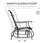 ZUN 2-Person Outdoor Glider Bench,Patio Glider Loveseat Chair with Powder Coated Steel Frame,2 Seats W2225142508