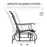 2-Person Outdoor Glider Bench,Patio Glider Loveseat Chair with Powder Coated Steel Frame,2 Seats W2225142508