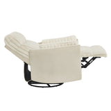 Bocaton Wide Wale Corduroy Upholstery Manual Recliner, White T2574P245446