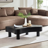 42.52 Inch Modern Wooden Handcraft Drum Coffee Table Irregular Shaped Coffee Table for Living W2582P279942