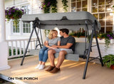 68*43*60 inch Dark Gray KD Style with Cushion Canopy Iron Oxford Fabric 250kg Iron Swing Set 60667532