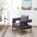 ZUN Lenola Contemporary Upholstered Accent Arm Chair, Gray T2574P164511