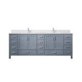 Dark Grey Double Bath Vanity 84 in. W x 22 in. D, Cultured Marble Top, and Faucet Set B2731P259155