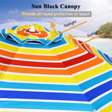 7.2 Feet Outdoor Beach Umbrella with Tilt Mechanism 49206287