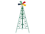 6.2ft Green 5-Blade Iron Windmill with Tripod Stand 77233899