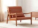 Modern Accent Chair with Rubber Wood Legs, Upholstered Lounge Armchair with Neck & Lumbar Pillow for 89834523