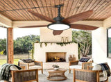 Outdoor ceiling fan with light 42-inch walnut-coloured waterproof gazebo ceiling fan with light, W1962P573657