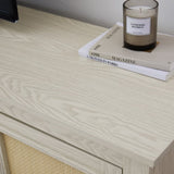 Farmhouse Rattan TV Stand Console Table for TVs up to 70 Inches, TV Console Table with 2 Storage W1758P178930