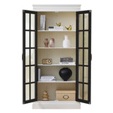71.2'' Tall Display Cabinet with Glass Doors, Rustic Style China Cabinet, Curio Cabinet for N845P272501B