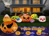 8FT Long Halloween Inflatables Pumpkins Eyeball Candy Outdoor Decorations, Blow Up Yard Decoration 79694696