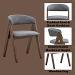 ZUN ACME Keiki Side Chair , Gray Fabric & Walnut Finish DN02916