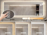 24X40 Inch LED Bathroom Mirror Vanity Mirrors with Front Lights Wall Mounted Anti-Fog Frameless Make W2071137649