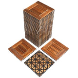 27pcs Wood Interlocking Deck Tiles 11.8"x11.8", Waterproof Flooring Tiles for Indoor and Outdoor, 87533967