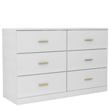 Modern White 6-Drawer Dresser for Bedroom - Ample Storage Wide Chest of Drawers, Sturdy & Safe W1785136021