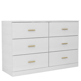 ZUN Modern White 6-Drawer Dresser for Bedroom - Ample Storage Wide Chest of Drawers, Sturdy & Safe W1785136021