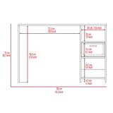 ZUN Omma Computer Desk, One Drawer, Two Shelves B070P188825