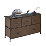 ZUN 2-Tier Wide Closet Dresser, Nursery Dresser Tower With 5 Easy Pull Fabric Drawers And Metal Frame, 00485767