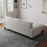 ZUN Living Room Furniture with Polyester Fabric L Shape Couch Corner Sofa for Small Space Beige W1097P178034