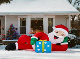 7FT Lighted Christmas Inflatable Decoration, Inflatable Santa Lying on Floor, Funny Blow Up Yard 44811194