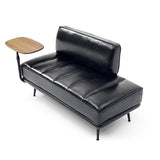 55"Inch Width Modern End of Bed Bench,Black Faux Leather Upholstered With side table, 360-degree W2677P196631