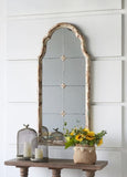 ZUN 22" x 48" Large Cream & Gold Framed Wall Mirror, Wood Arched Mirror with Decorative Window Look for W2078P155651