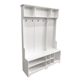 Hall Tree with Shoe Bench, Coat Rack ,Shoe Storage ,Storage Shelves and Pegboard, for Hallways, W757P148146