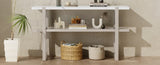 TREXM Retro Elegant Console Table with Marble-Effect Top and Versatile Storage Solutions for N715P196906E