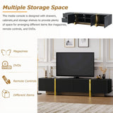 ON-TREND Luxury Fluted TV Stand for TVs Up to 80'', Modern Entertainment Center with Storage WF531671AAB