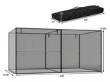Black 106.56.5 ft Garden Crop Cage with Wind-Proof Metal Frame, Zippered Doors Plant Protection 19175982