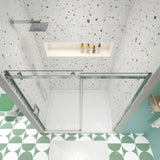 Glass shower door, sliding door, with 5/16" tempered glass and Polished Chrome finish 6074 W2122P167014