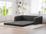 71" 2-in-1 Pull Out Foldable Loveseat Sofa Bed with Armrest & Backrest Pillows, Convertible Chenille W3118P388902