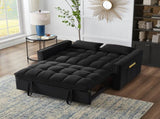 4 in1 Loveseat Sofa Bed Armrests & Storage Pockets, Multi-Function Tufted Pull-out Sofa Bed W2186P166127