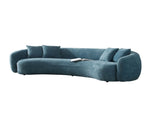 102'' Boucle Sofa Modern Sectional Half Moon Leisure Couch Curved Sofa Teddy Fleece Velet Blue W87694857