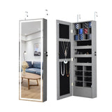 Fashion Simple Jewelry Storage Mirror Cabinet With LED Lights Can Be Hung On The Door Or Wall W2512P201001